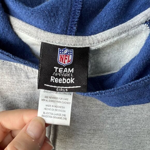 Reebok NFL Indianapolis Colts Hooded Sweatshirt Girls XL (16) Fits Adult S - Picture 5 of 8